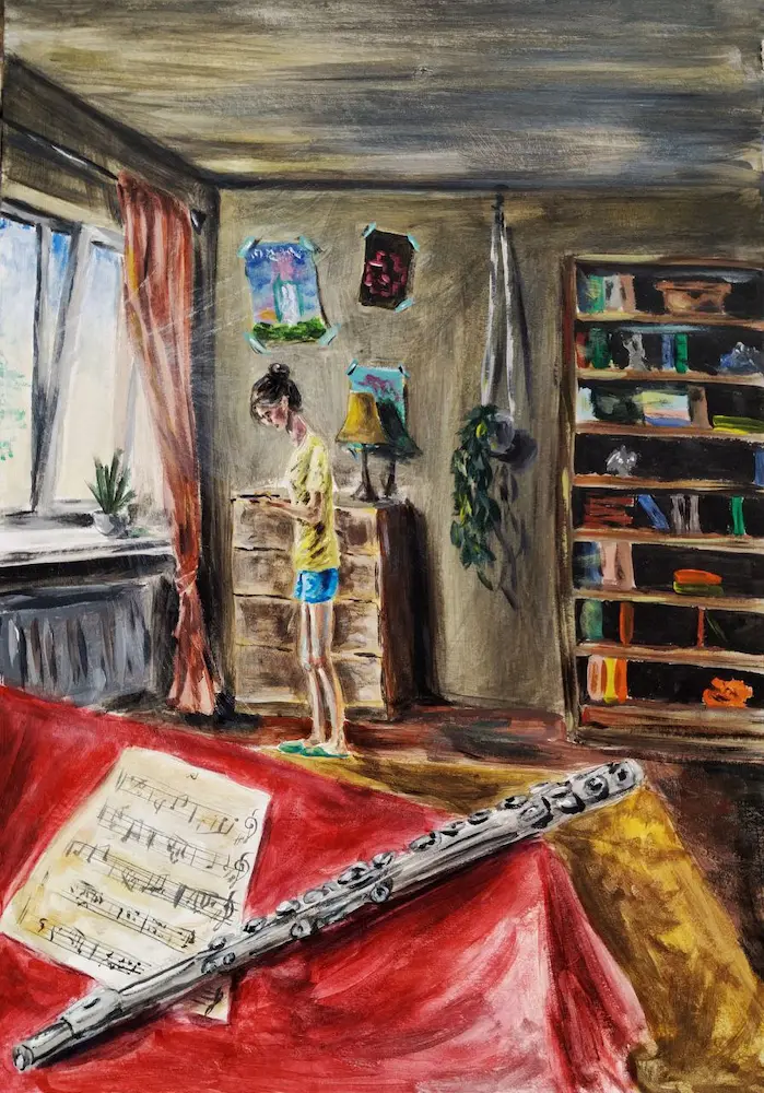 Girl Reading a Letter at an Open Window. Modern version by Iryna Romaniv