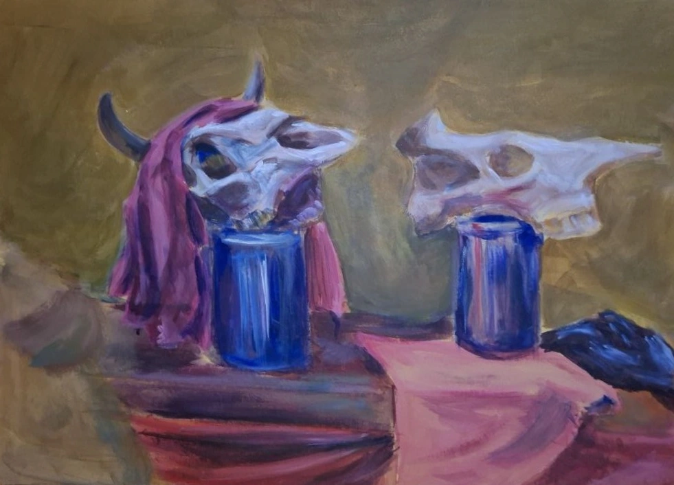 Still life with sculls by Iryna Romaniv