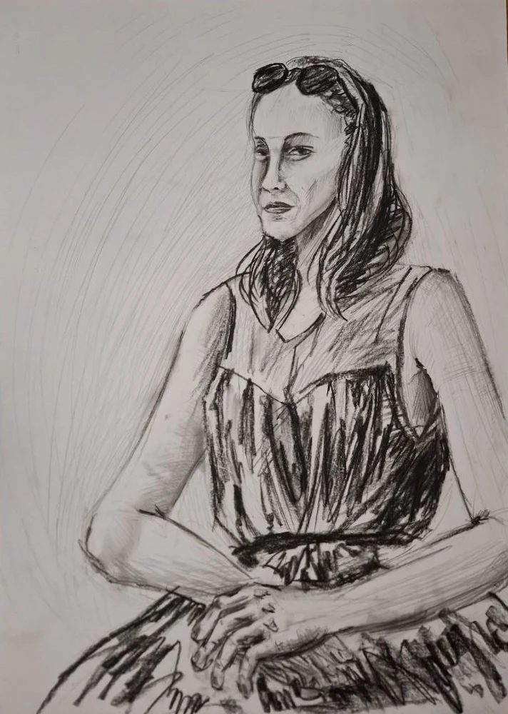 Charcoal portrait by Iryna Romaniv